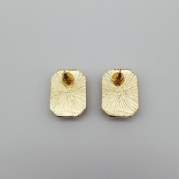Black and Gold Stud Earrings (NWOT) - Picture 4 of 6